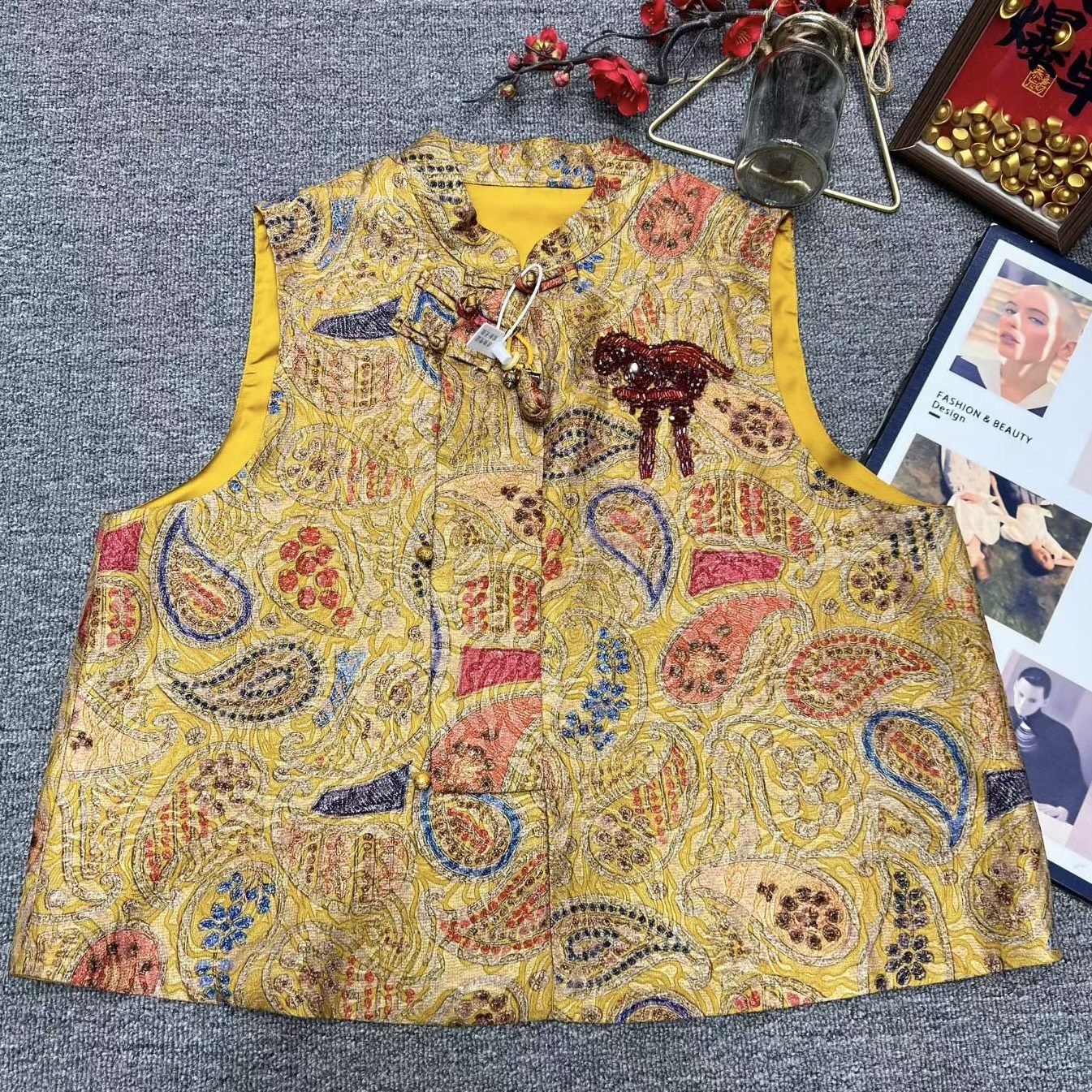 云禾锦2026春季新款国风复古轻奢女新中式高级感提花马甲上衣外套,女装/女士精品,马夹,淘宝优惠券,粉丝福利购,淘宝优惠卷