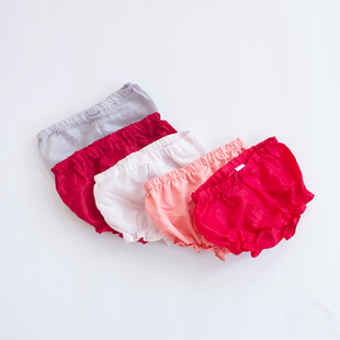 外贸双宫丝秋季婴幼儿公主小内裤 女童宝宝百天周岁拍照摄影短裤