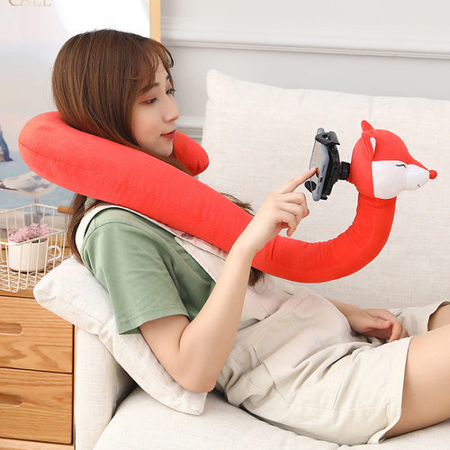 动物公仔手机支架颈枕可调节挂脖