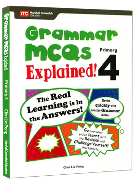 少儿grammar mcqs explained primary4原版进口6-12岁语法练习 新加坡马歇尔卡文迪许出版小学重要语法结构练习多选题辩证思维培养