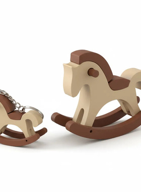 跨境3D打印卡通摇摇摆小马摆件桌面装饰工艺品可以摇生日礼物玩具