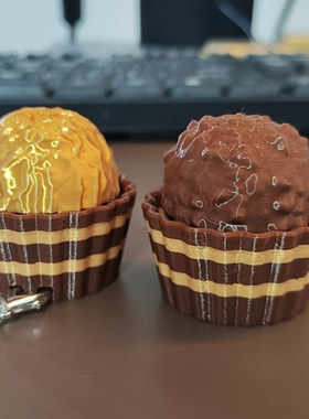 可爱逼真 3D 打印巧克力小雕像按动指尖玩具缓解压力焦虑钥匙扣背