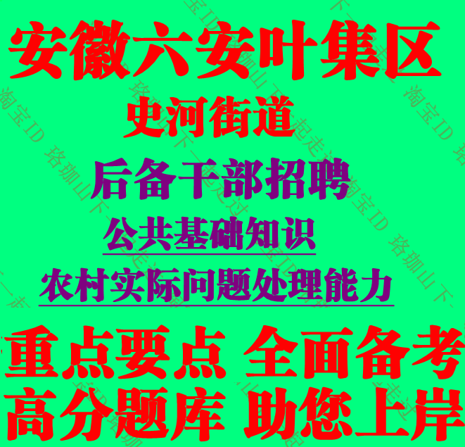 2026年安徽省六安市叶集区史河街道后备干部招聘考试村官笔试题库