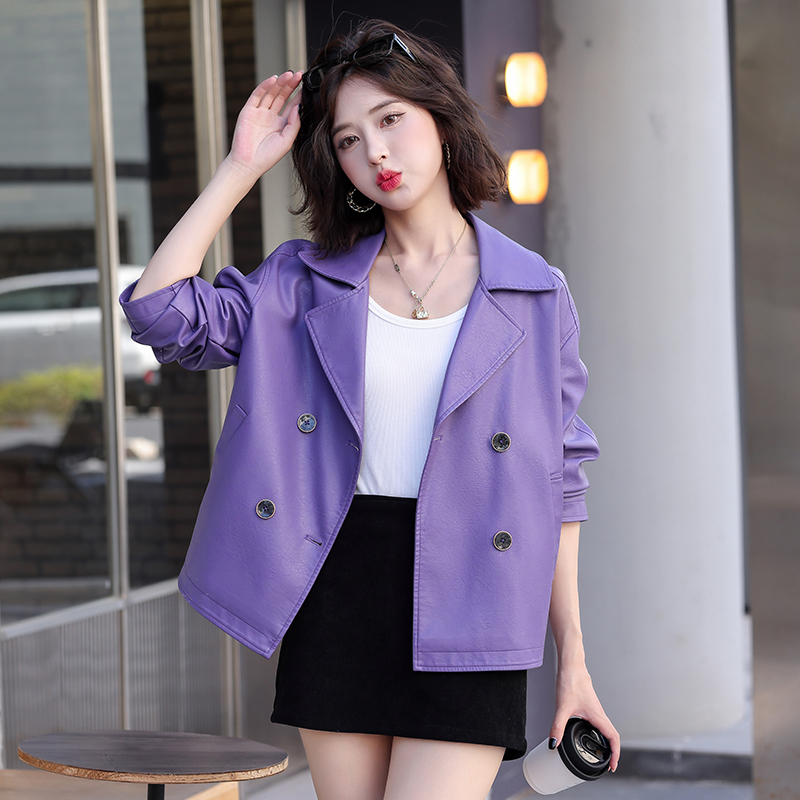 2025新款海宁真皮皮衣女短款修身显瘦绵羊皮皮夹克宽松大码皮外套