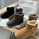 冬季磨砂真皮雪地靴女牛皮毛一体短靴子低筒加厚保暖防滑学生棉鞋