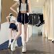 辣妹高腰遛弯百搭热裤 拼色韩系新款 ins潮 女夏季 2026小众运动短裤