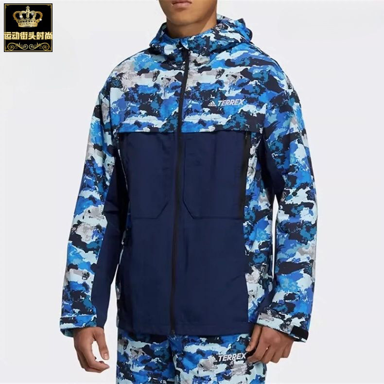 ADIDAS跑步男子连帽运动速干外套