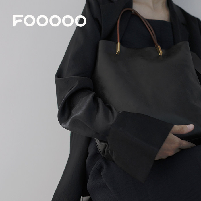 FOOOOO植鞣系列「口袋托特」百搭通勤女包头层牛皮质感手提斜挎包