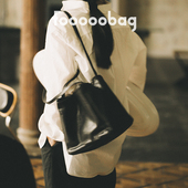 fooooobag磨砂植鞣系列「软糯泡芙」新品 头层牛皮简约黑色女包包