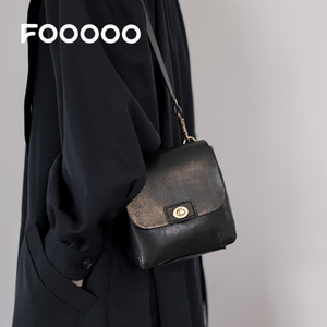 fooooobag植鞣系列「复古锁扣豆腐包」简约休闲复古单肩包斜挎包