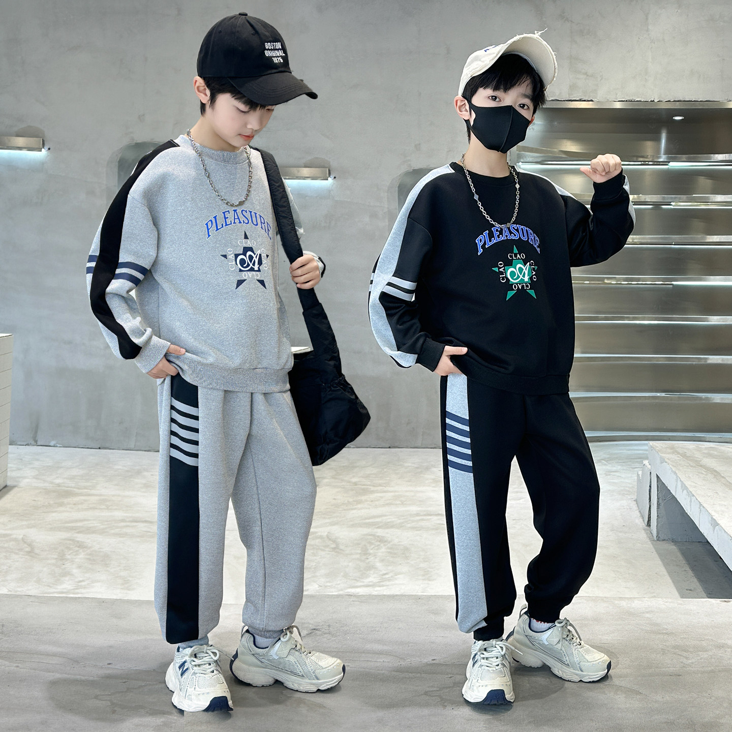 男童春装运动套装2026新款中大儿童帅气时髦男孩春秋款酷帅春季潮