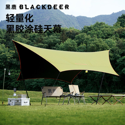 黑鹿林荫黑胶天幕六角涂