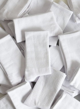 会起球的袜子 男女中筒袜 ins潮短筒ulzzang黑色棉袜白色长袜