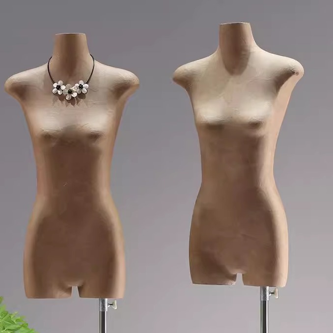 服装店模特展示架女装韩版牛皮纸扁身平胸半身人台橱窗瘦复古人偶