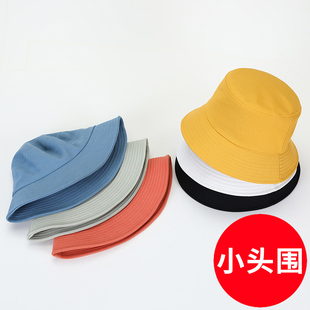 遮阳帽 秋季 小头围帽子小号秋天渔夫帽小头s小码 xs52cm54cm头小