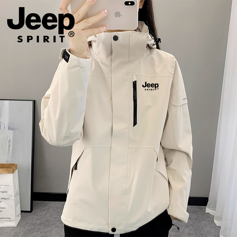 JEEP户外冲锋衣女三合一可拆卸