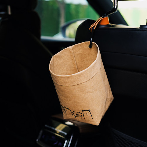 多功能复古出风口挂式车内垃圾桶