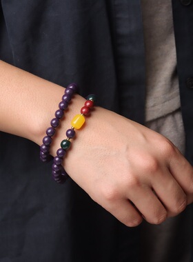 紫气东来双圈手串非遗五行合香珠