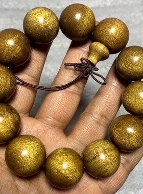 四川金丝楠木手串2.0文玩沉香手持明清拆房料阴沉金丝楠108颗紫檀