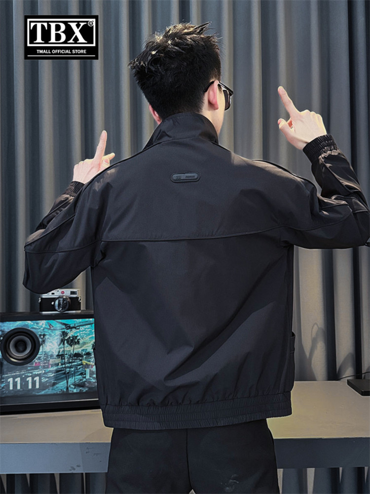 高端黑色立领外套男士2025新款春秋冬季高级感痞帅休闲夹克衫男款