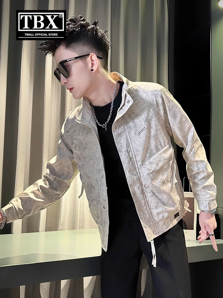 高级感脏脏外套男士春秋冬季2025新款工装立领春装夹克男款加棉服