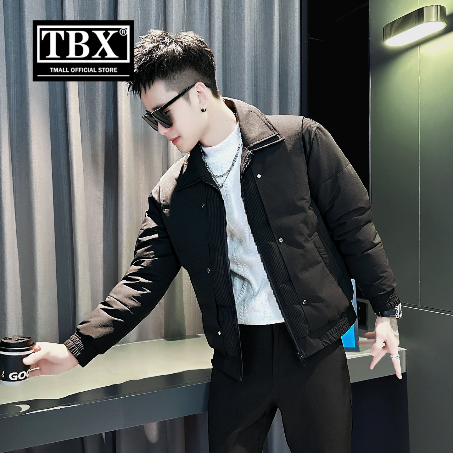 高端双层领棉服外套男士2025新款冬装加厚短款夹克棉袄男款秋冬季