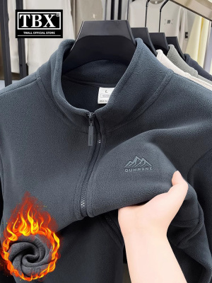 高端摇粒绒外套男士秋冬季2025新款加厚抓绒开衫卫衣男款立领夹克