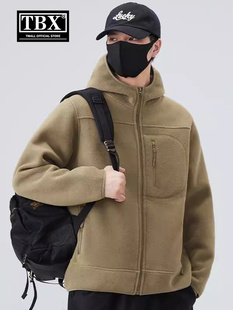 高端摇粒绒外套男士秋冬季2025新款加绒加厚双面抓绒夹克男款棉服