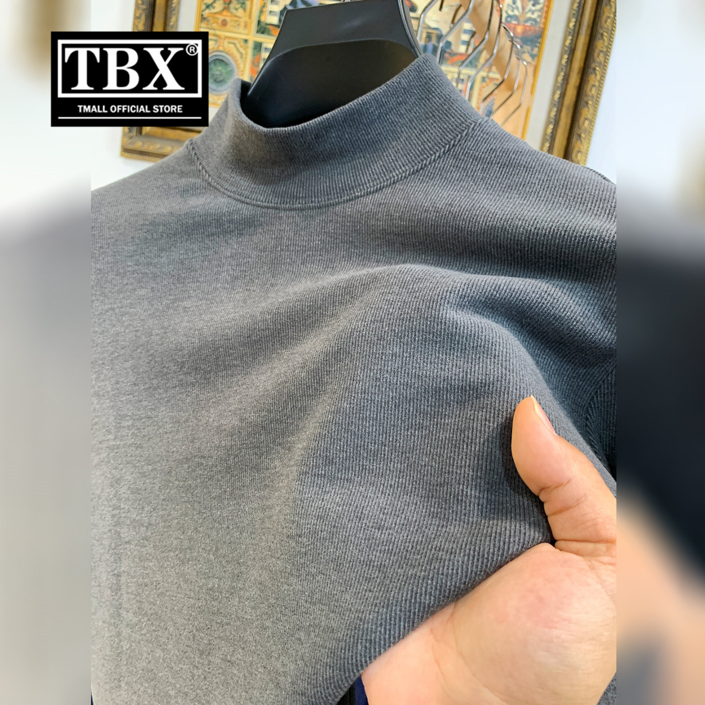 高端双面德绒打底衫男士2025新款秋冬季保暖半高领内搭卫衣服男款