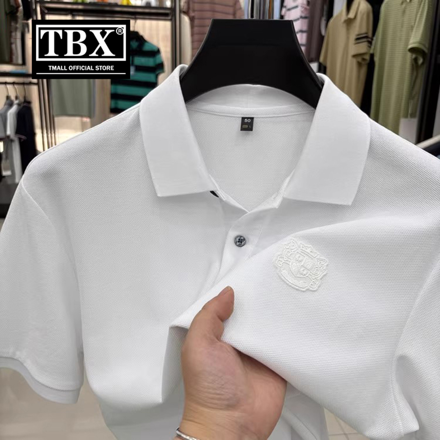 高端丝光棉白色polo衫男士短袖t恤2026新款夏季商务翻领半袖男款