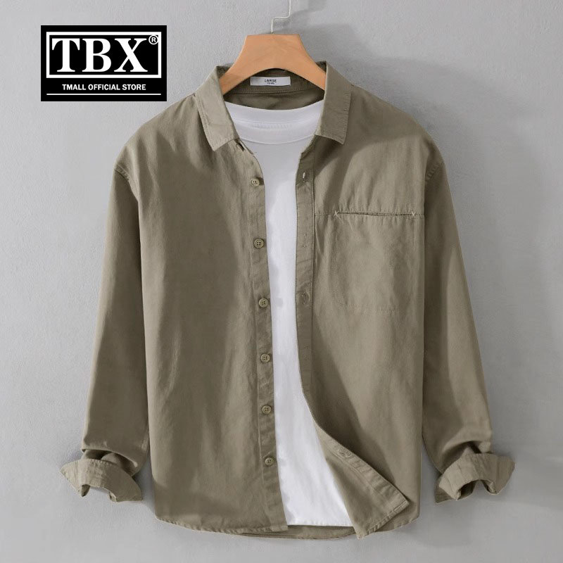 纯棉工装衬衫男士长袖春秋季2025新款休闲高级感衬衣外套男款冬装,男装,衬衫,淘宝优惠券,粉丝福利购,淘宝优惠卷