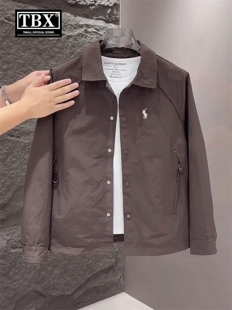 高端保罗夹克男士外套2025新款春秋季高级感商务休闲翻领上衣男款