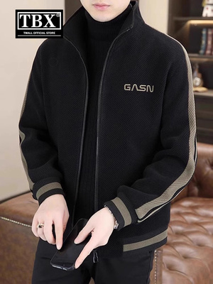 高端灯芯绒立领夹克外套男士2025新款春秋季加棉加厚棉服男款冬装