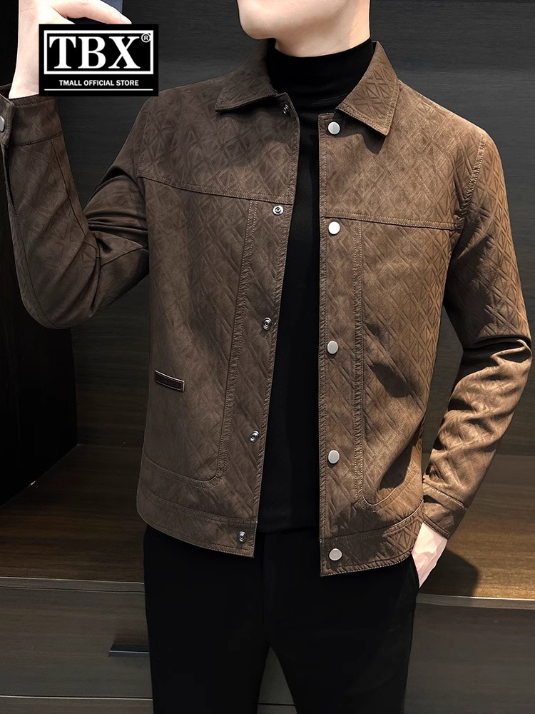 高端老钱风麂皮外套男士2025新款皮衣春秋冬季商务休闲皮夹克男款