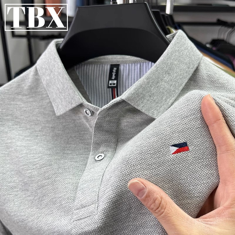 高端纯棉POLO衫男士短袖t恤2025新款夏季珠地棉翻领长袖保罗男款