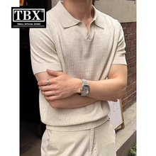 老钱风冰丝针织polo衫男士短袖t恤2025新款夏季海鸥v领半袖衫男款