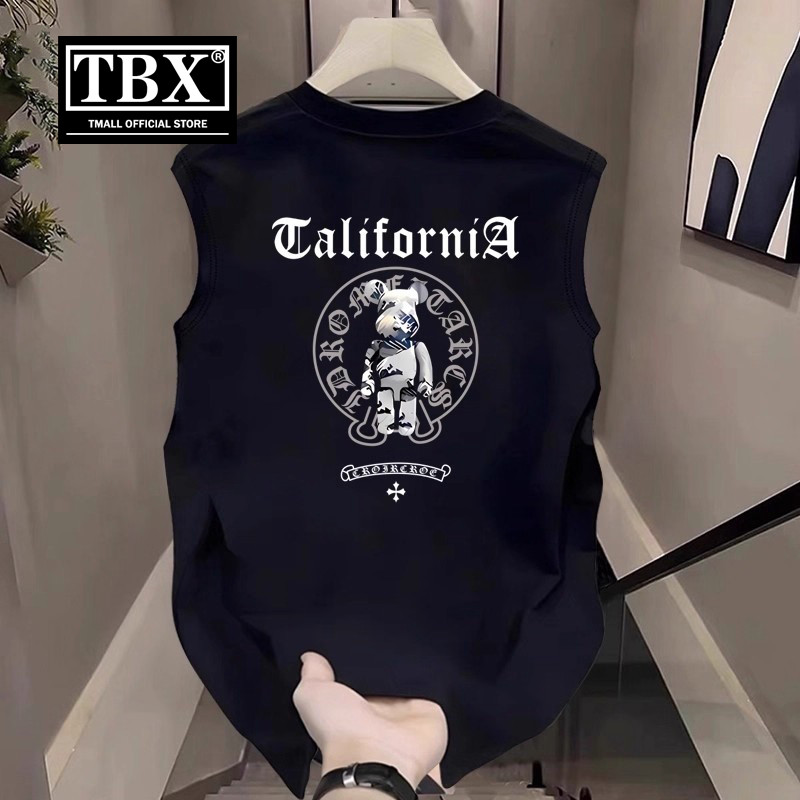 潮牌男士纯棉全棉背心夏季2025新款运动训练健身无袖t恤男款坎肩