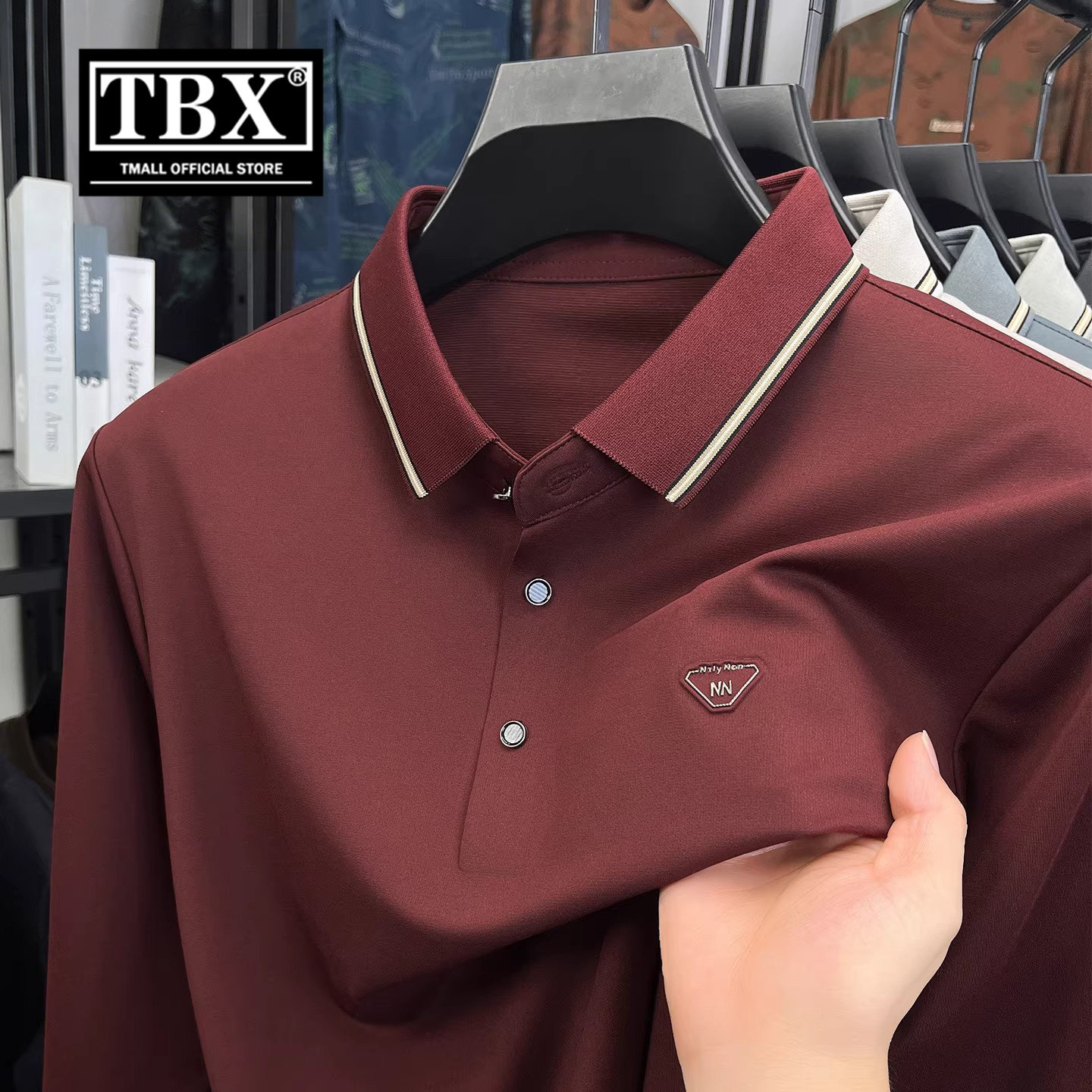 高端桑蚕丝POLO衫男士长袖T恤2026新款春季商务休闲翻领上衣男款