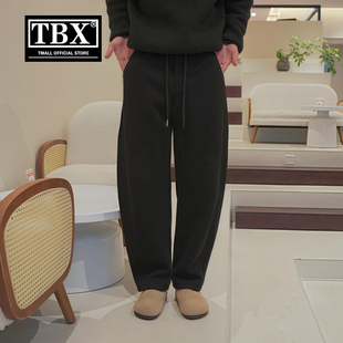 高端弯刀卫裤男士2025新款冬季加绒加厚男裤垂感直筒休闲裤子男款