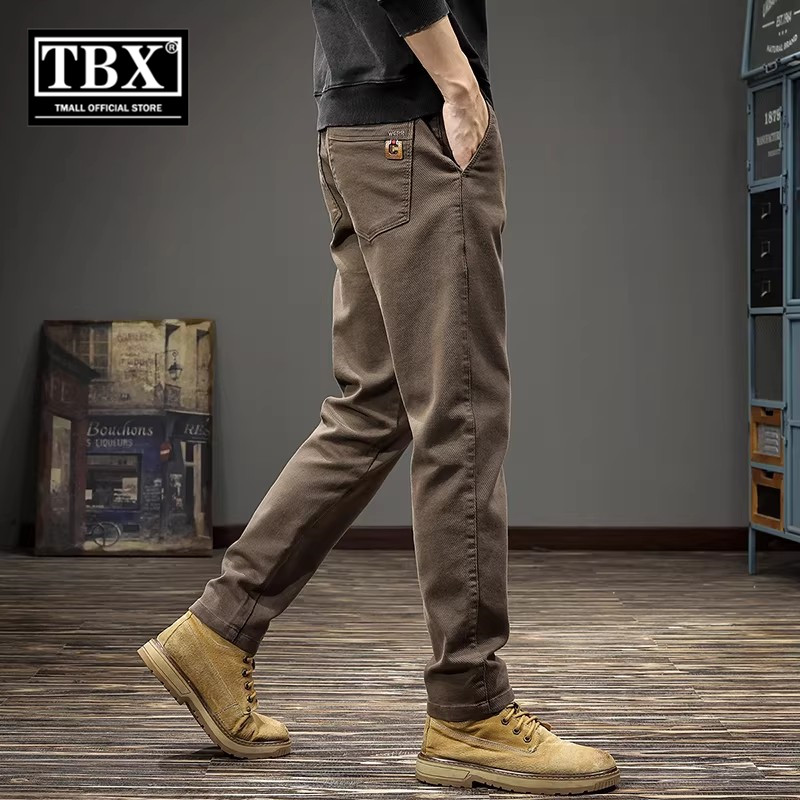 高端咖色休闲裤子男士2026新款春季男裤宽松直筒工装长裤男款春装