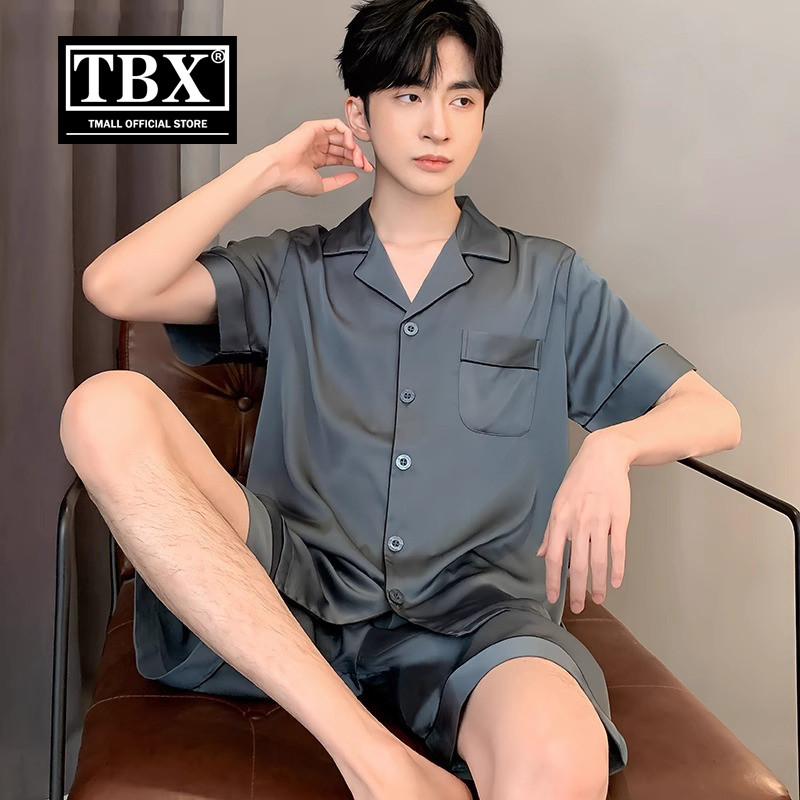 高端男士睡衣夏季冰丝男款春夏天短袖套装薄款丝绸家居服2026新款