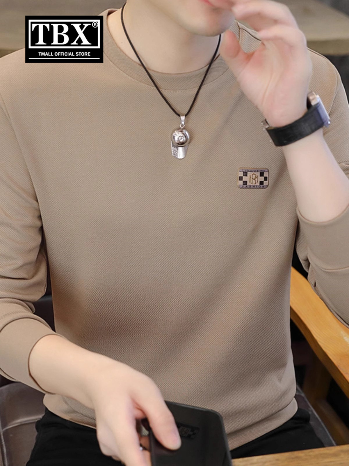 高端卫衣男士2025新款春秋冬季加绒加厚打底衫圆领长袖T恤男款潮