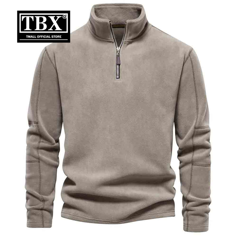 高端摇粒绒卫衣男士2025新款秋冬季立领半拉链长袖T恤男款外套潮