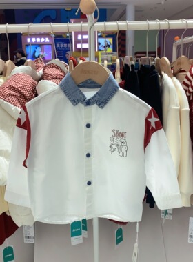 2026春季imau奕玛男小童装儿童打底衫衬衫卡通拼色衬衣61SF234002