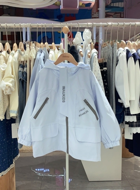 春季秋季imau奕玛童装男大童休闲儿童翻领连帽风衣外套53LF114176