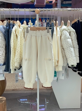 2025冬季imau奕玛女小童装儿童加绒加厚卫裤束脚针织裤58SF358057