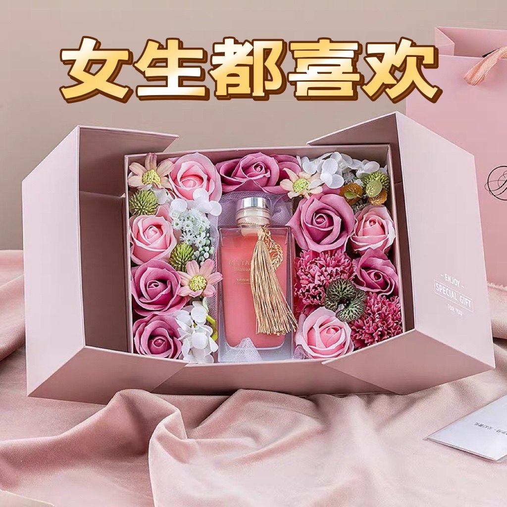 仿真香皂花永生花玫瑰花香薰礼盒实用三八妇女节生日礼物送闺蜜