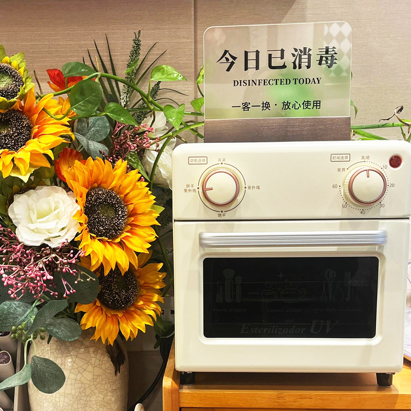 加热快速消毒理发店美妆美睫消毒盒白色修脚工具图书小尺寸消毒柜