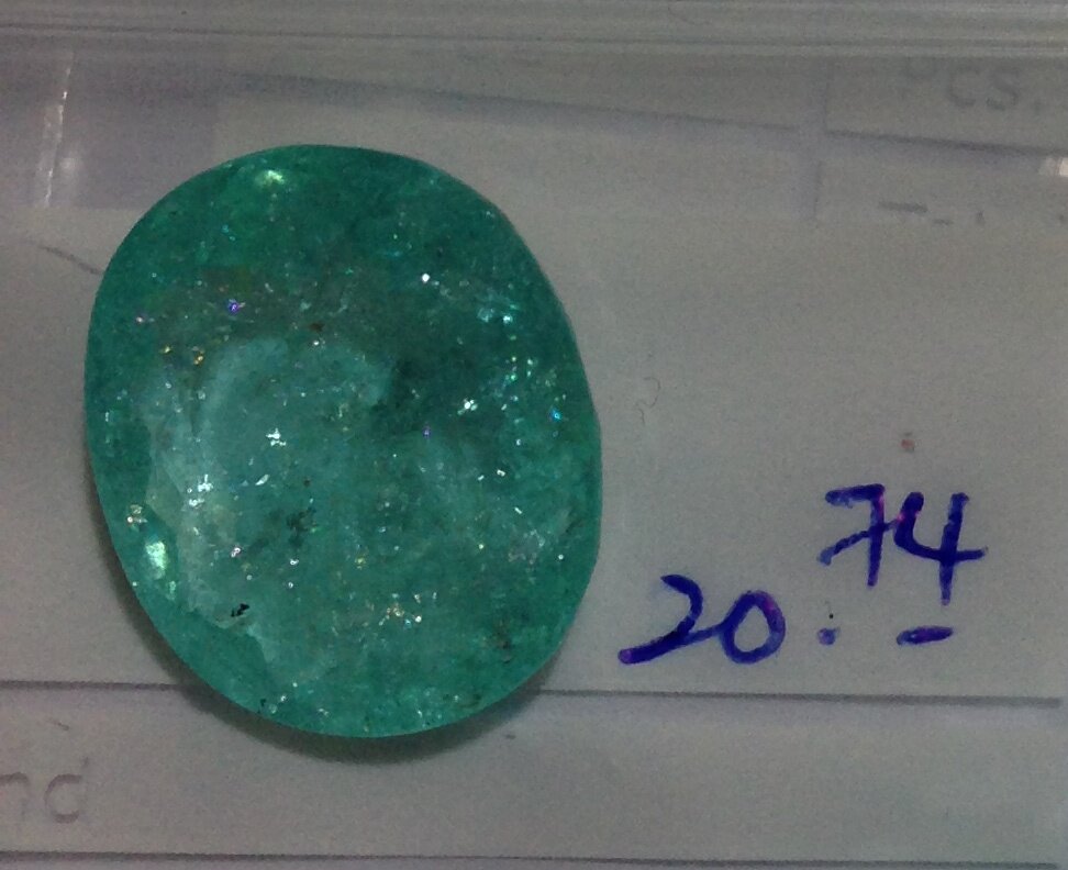 paraiba帕拉依巴碧玺 20.74克拉帕拉伊巴裸石 16x19