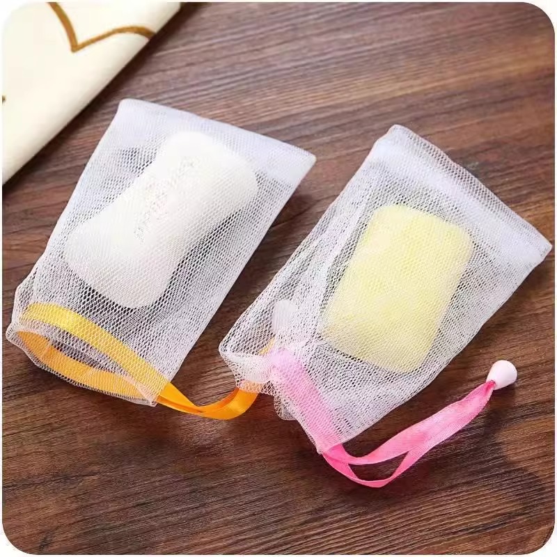 彩色丝带起泡网双层手工皂网袋洗面奶香皂袋肥皂打泡网泡沫网袋
